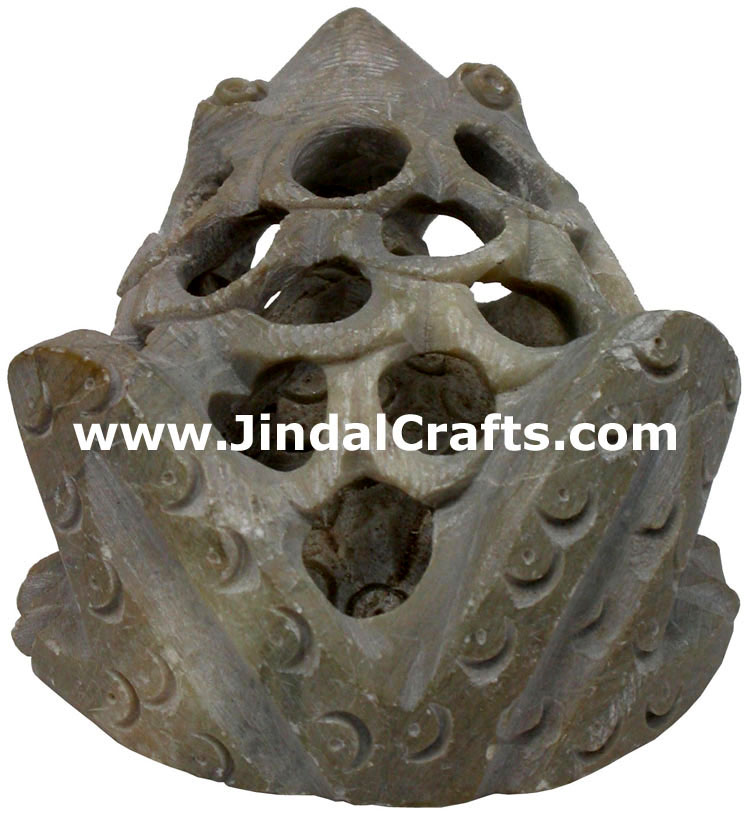 Frog - Hand Carved Soft Stone Animals Figures India Art