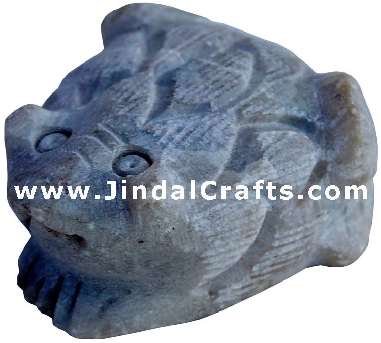 Stone Frog - Hand Carved Tiny Animals from Indian Craft