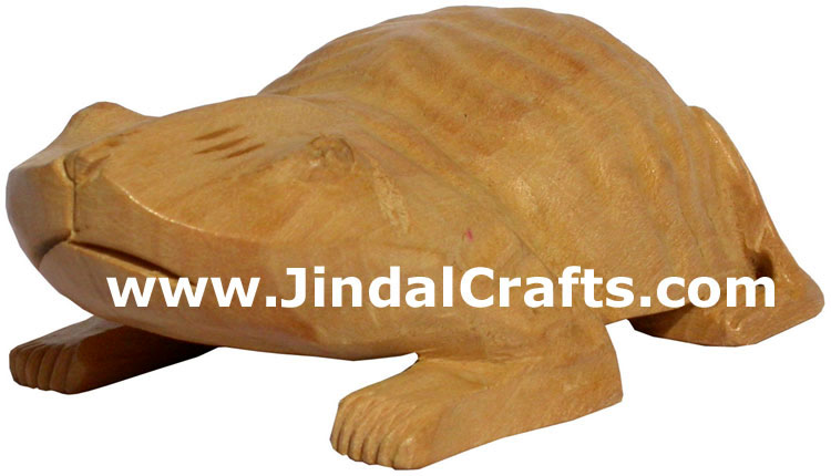 Kadam Wood Hand Carved Frog India Artifacts Arts