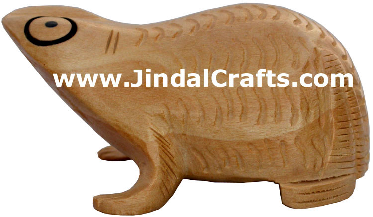 Turtle Animal Wood Carving Hand Carved Figurines India