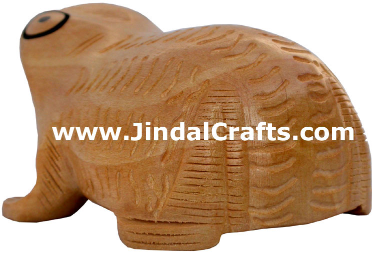 Turtle Animal Wood Carving Hand Carved Figurines India