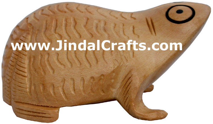 Turtle Animal Wood Carving Hand Carved Figurines India