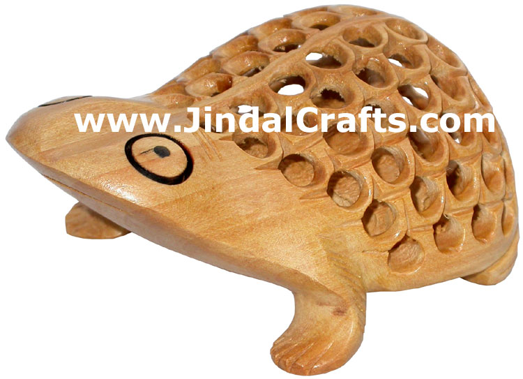 Turtle Animal Wood Carving Hand Carved Figurines India