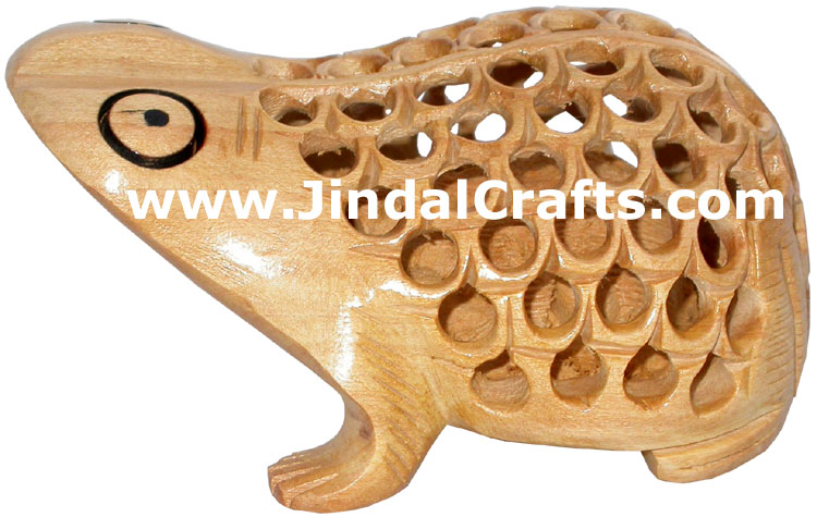 Turtle Animal Wood Carving Hand Carved Figurines India