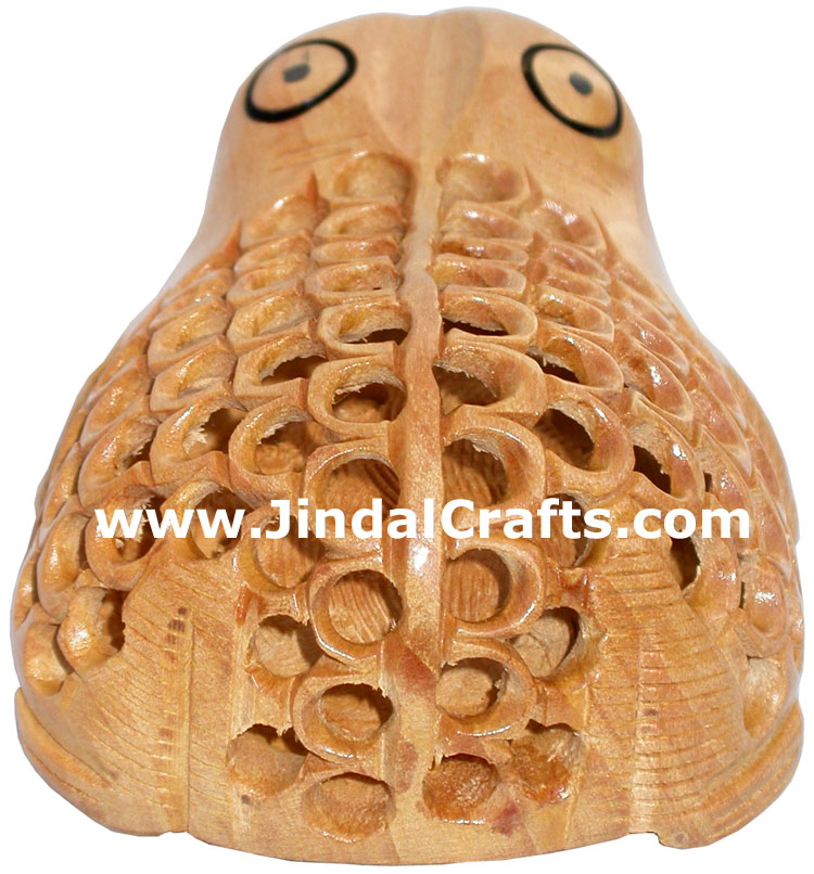 Turtle Animal Wood Carving Hand Carved Figurines India