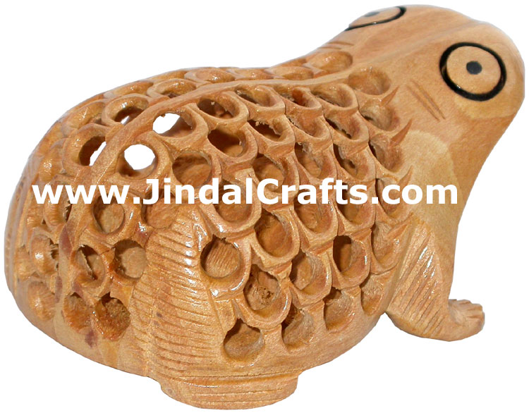 Turtle Animal Wood Carving Hand Carved Figurines India