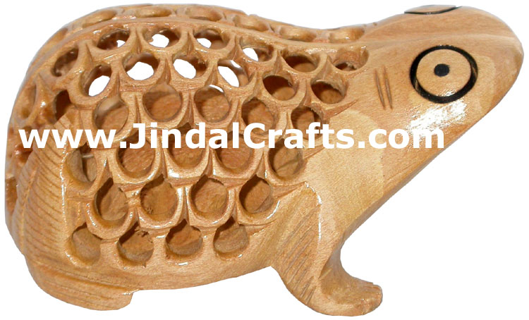 Turtle Animal Wood Carving Hand Carved Figurines India