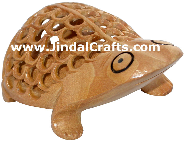 Turtle Animal Wood Carving Hand Carved Figurines India