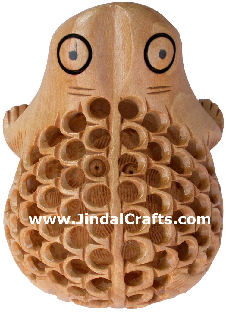 Turtle Animal Wood Carving Hand Carved Figurines India