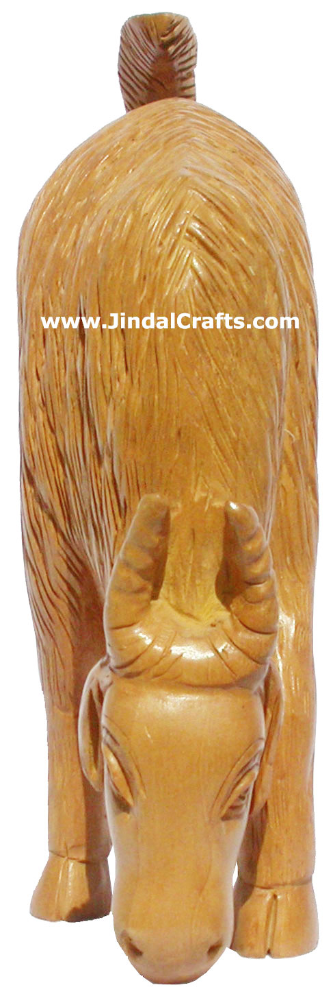 Exclusive Handmade Wooden Sculpture Goat India Carving