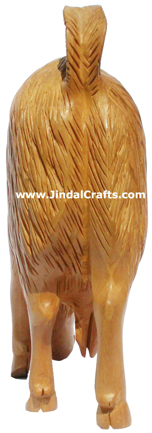 Exclusive Handmade Wooden Sculpture Goat India Carving