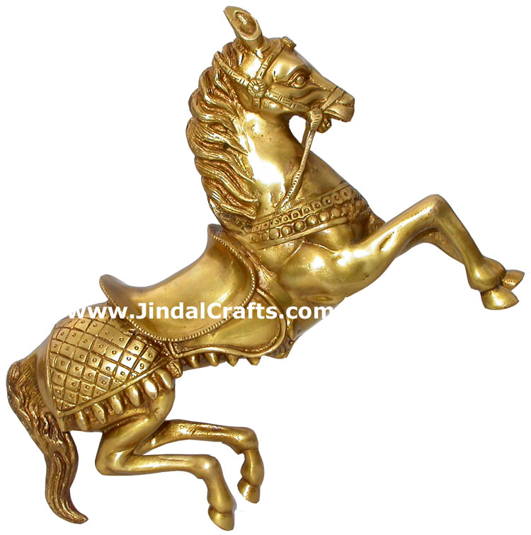 Horse Brass Animal Figure Sculpture Figurine India Arts