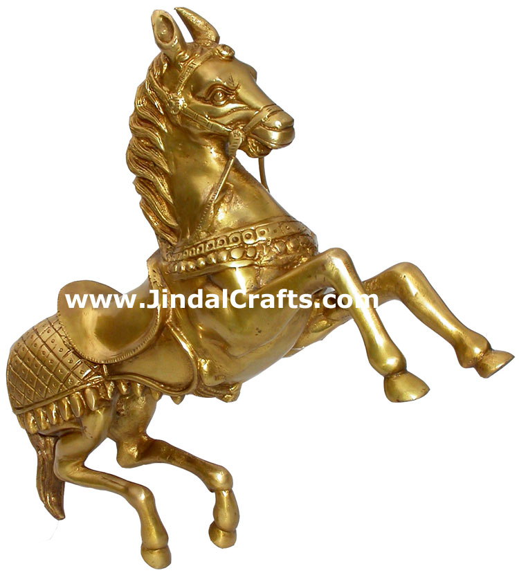 Horse Brass Animal Figure Sculpture Figurine India Arts