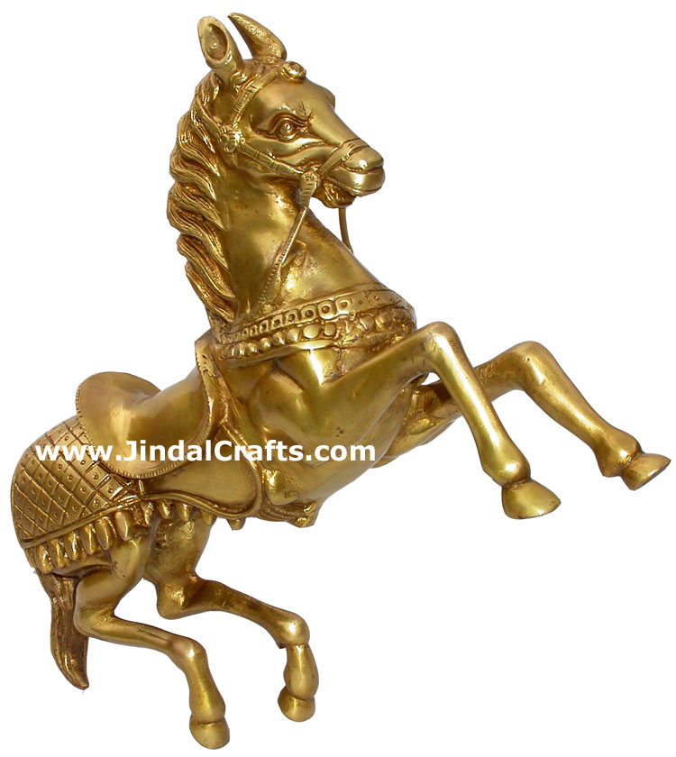 Horse Brass Animal Figure Sculpture Figurine India Arts