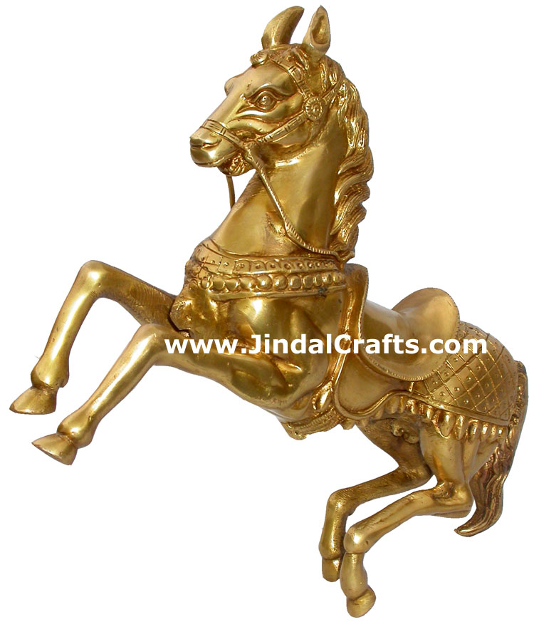 Horse Brass Animal Figure Sculpture Figurine India Arts