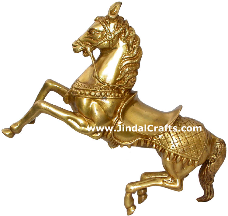 Horse Brass Animal Figure Sculpture Figurine India Arts