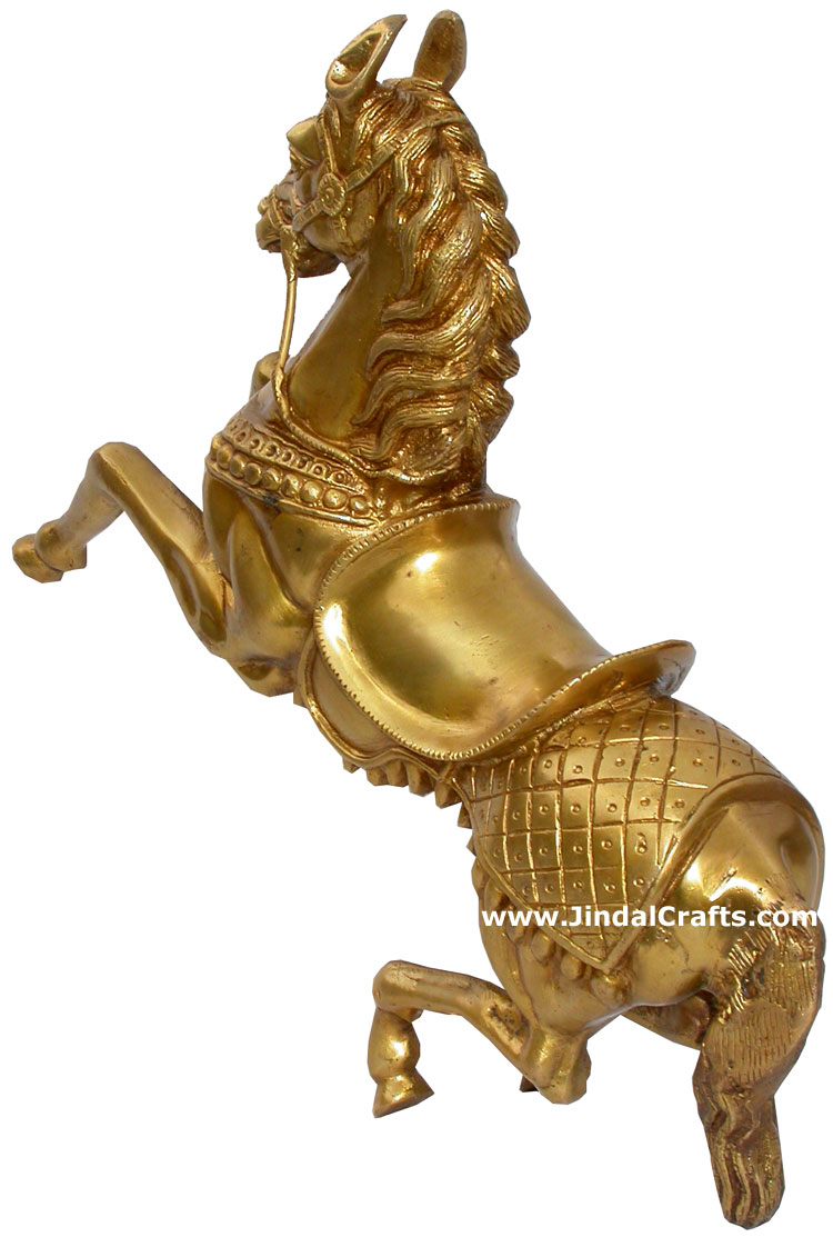 Horse Brass Animal Figure Sculpture Figurine India Arts