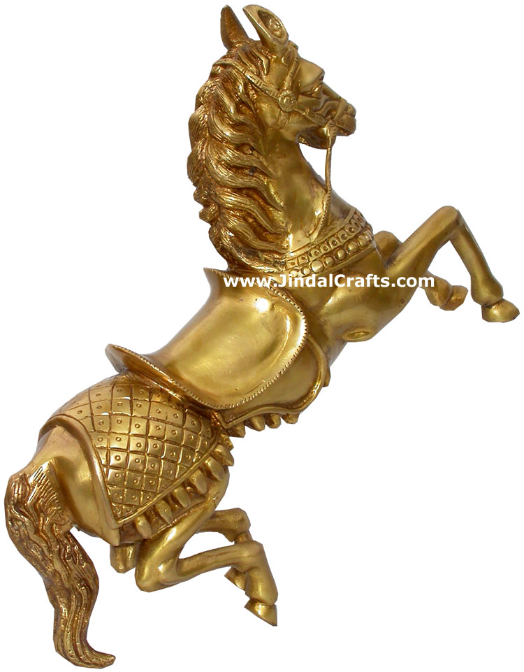 Horse Brass Animal Figure Sculpture Figurine India Arts