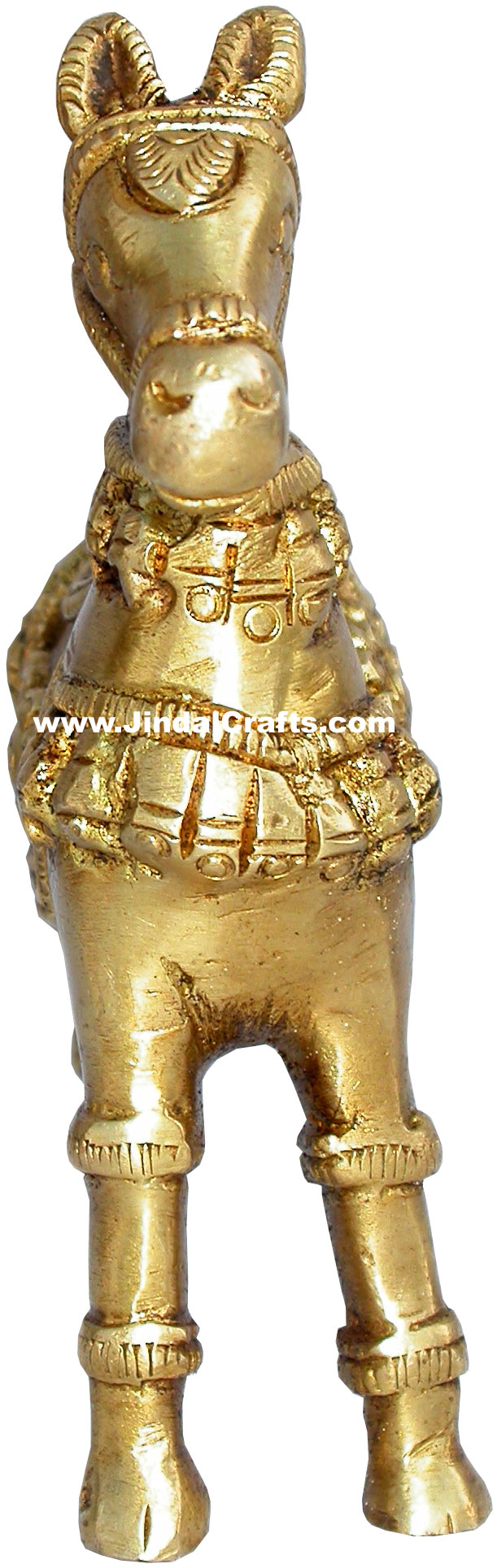 Handmade Brass Statue of Horse India Brassware Handicraft Art Craft Gold Finish