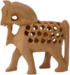 Horse - Hand Carved wooden Animals Figures India Art