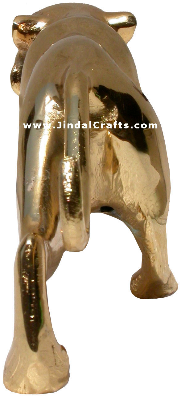Lion - Gold Polished Brass Animal Figure India Artifact