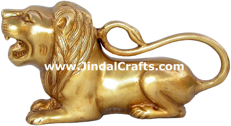 Lion Figures Brass Figurines India Metal Handicrafts