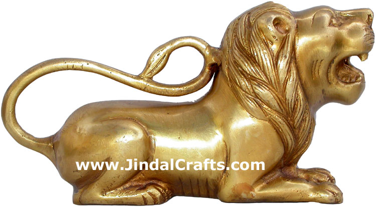 Lion Figures Brass Figurines India Metal Handicrafts
