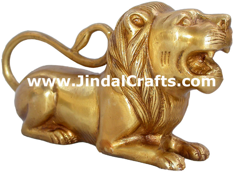 Lion Figures Brass Figurines India Metal Handicrafts