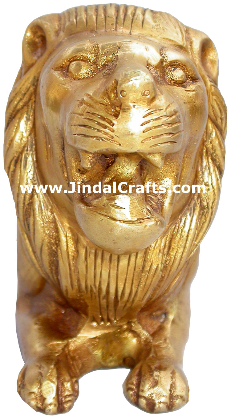Lion Figures Brass Figurines India Metal Handicrafts