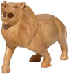 Pair of 2 wooden Lions - Hand Carved Indian Statue Art