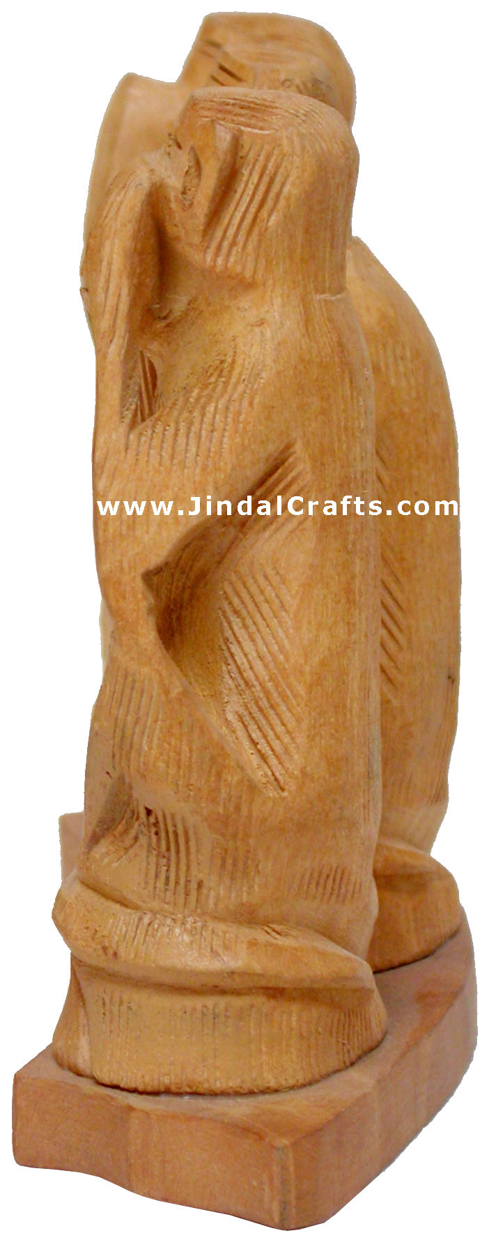 3 Wise Monkeys - Handcarved Wooden Figures India Arts