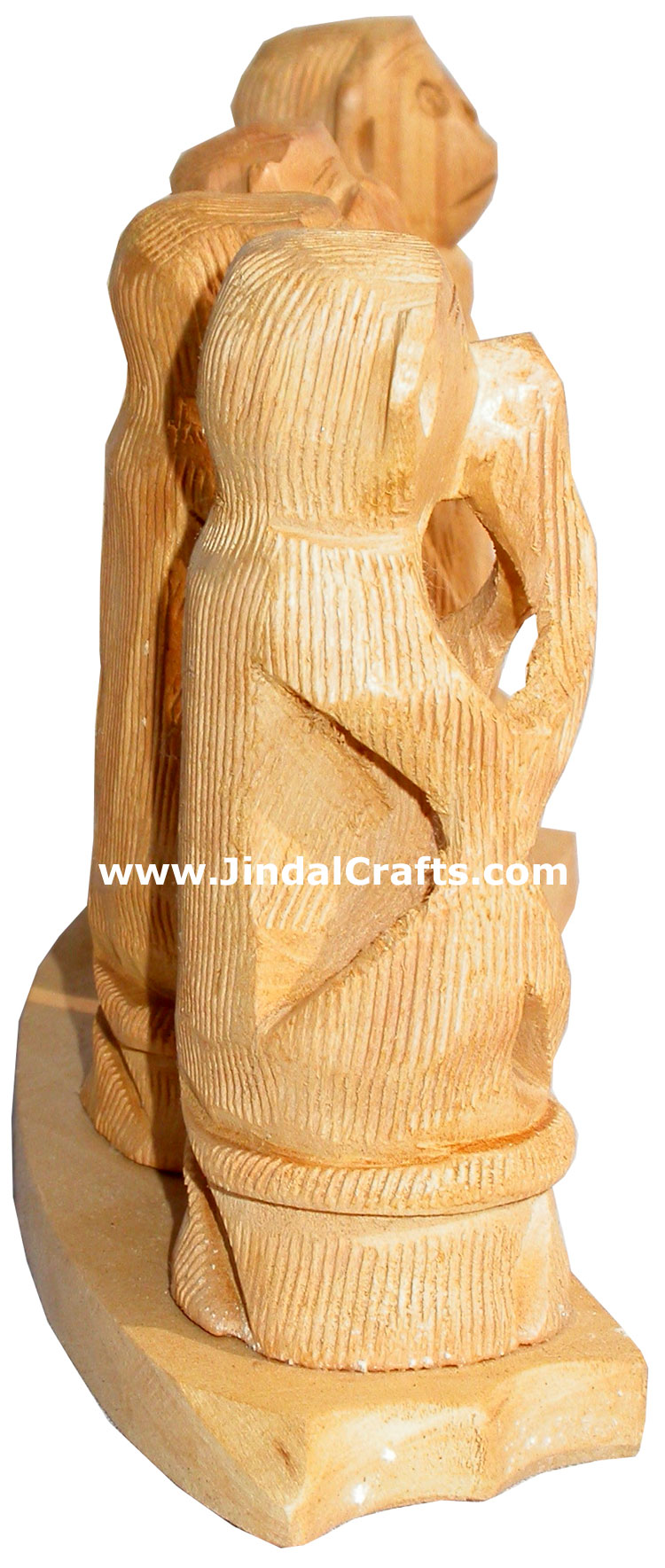 Hand Carved Set of Monkeys Mahatma Gandhi India Arts