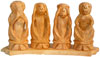 Hand Carved Set of Monkeys Mahatma Gandhi India Arts