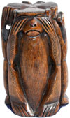 Hand Carved Set of Monkeys Mahatma Gandhi India Arts
