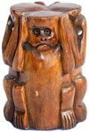 Hand Carved Set of Monkeys Mahatma Gandhi India Arts