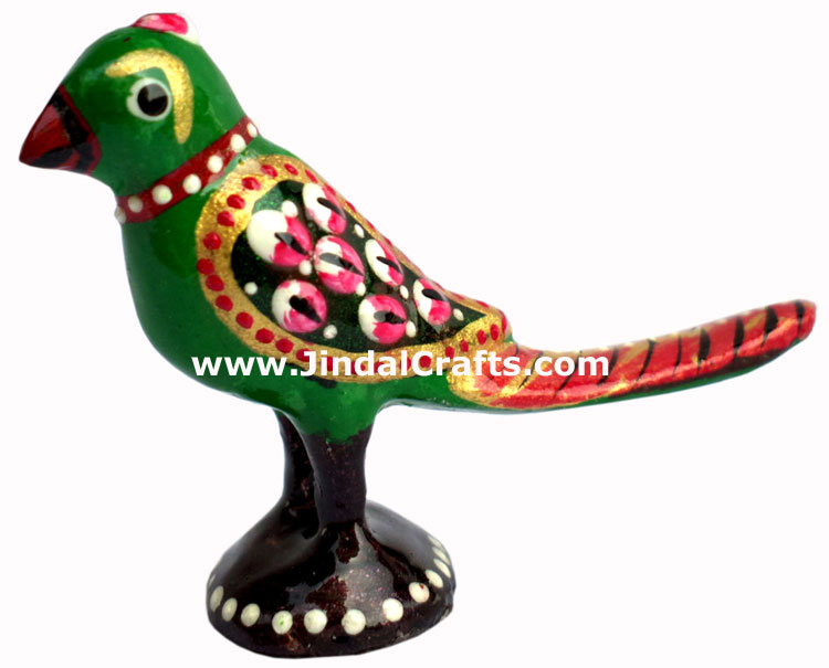 Colourful Parrot Figurine - Indian Art Craft Handicraft Figurine Hand Painted