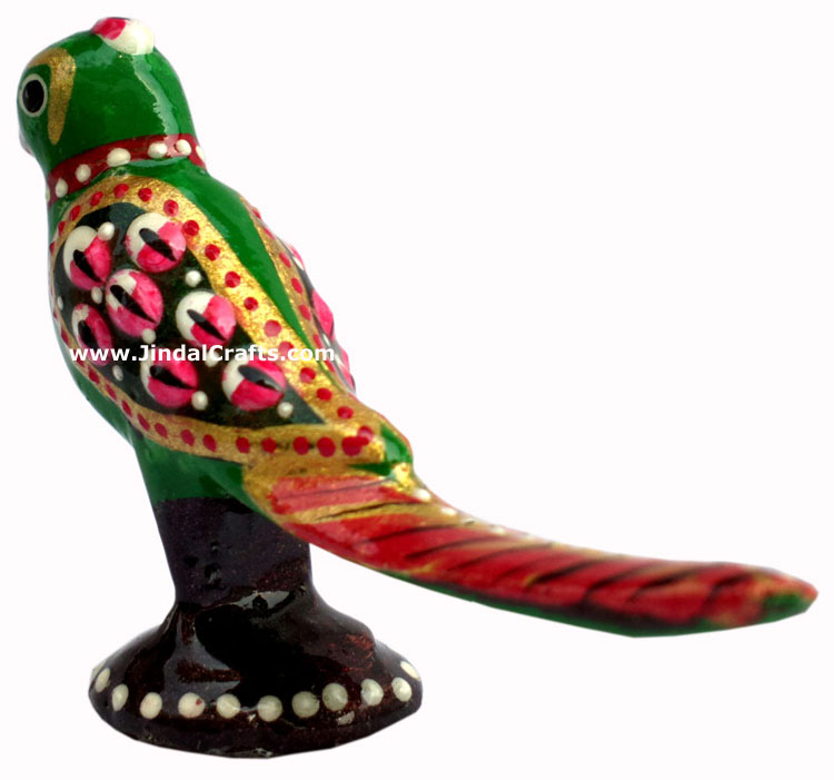 Colourful Parrot Figurine - Indian Art Craft Handicraft Figurine Hand Painted