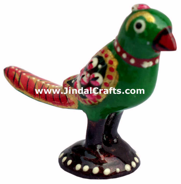 Colourful Parrot Figurine - Indian Art Craft Handicraft Figurine Hand Painted