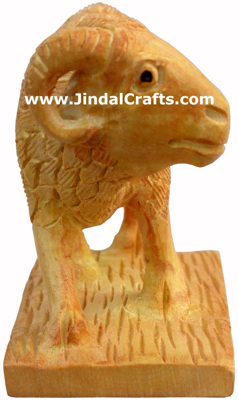 Wooden Sheep - Hand Carved Indian Art Craft Handicraft Figurine Home Decor