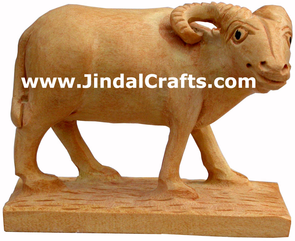 Wooden Sheep - Hand Carved Indian Art Craft Handicraft Figurine Home Decor