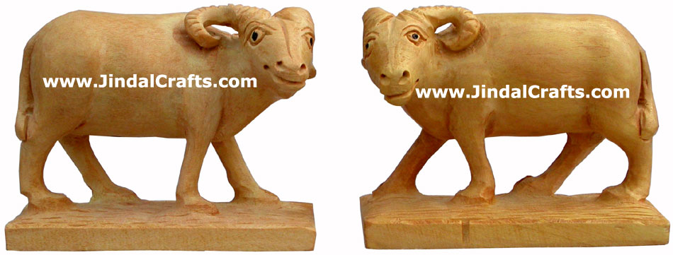 Wooden Sheep - Hand Carved Indian Art Craft Handicraft Figurine Home Decor