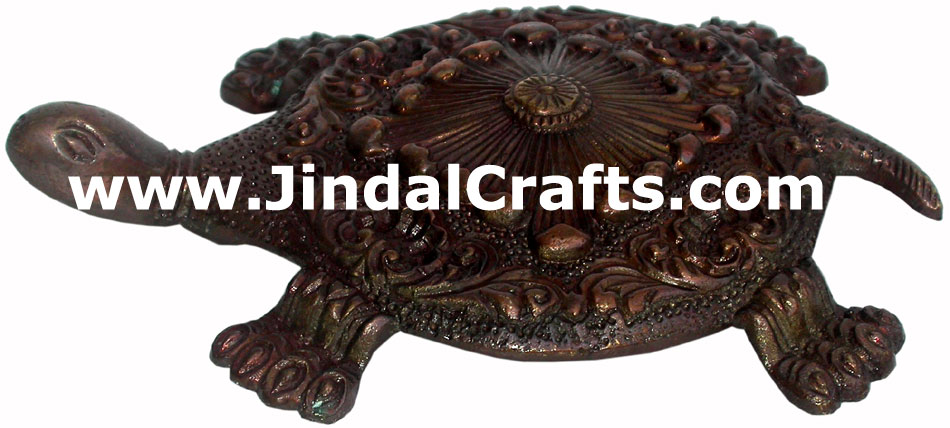 Turtle Figure - Hand Carved Indian Art Craft Handicraft Fung Shui Home Decor