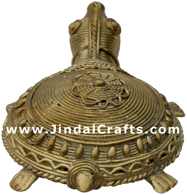 Turtle - Tribal Dhokra Metal Animal Artifact from India