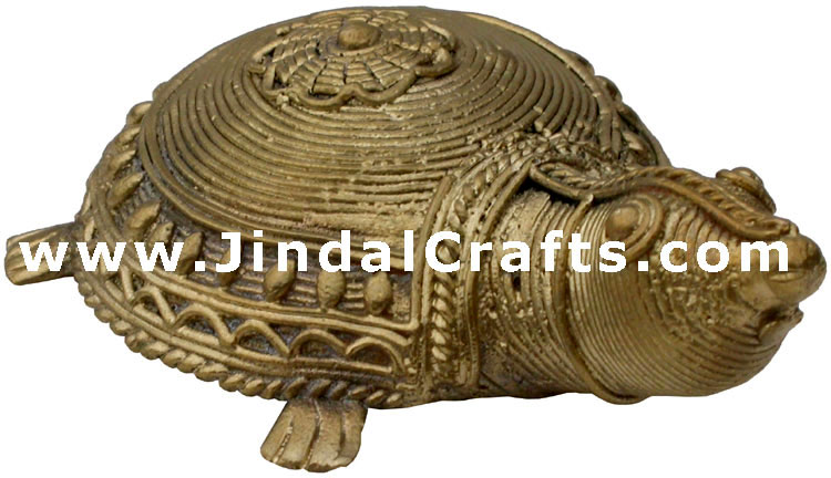 Turtle - Tribal Dhokra Metal Animal Artifact from India