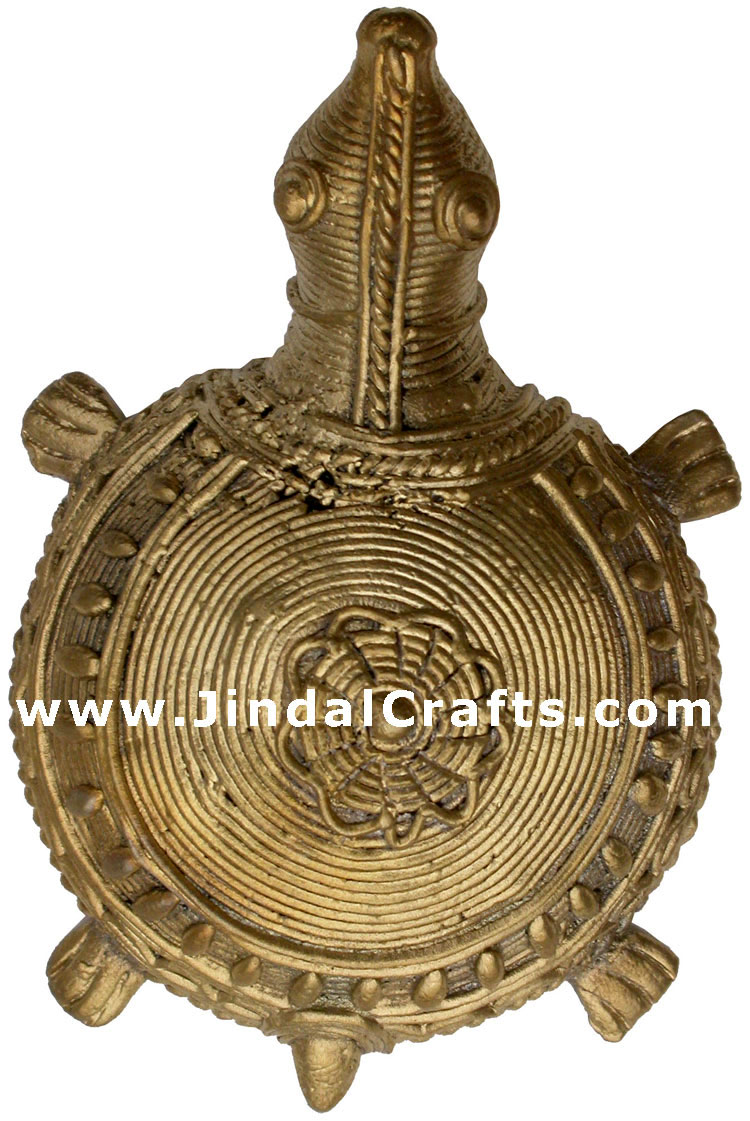 Turtle - Tribal Dhokra Metal Animal Artifact from India