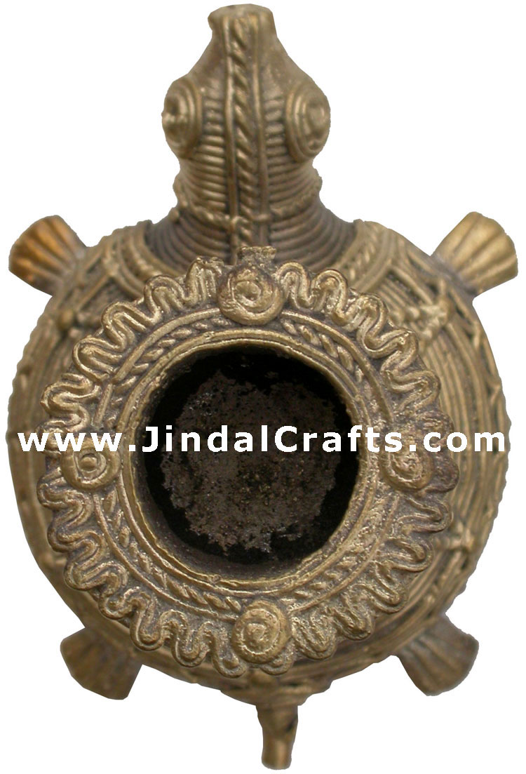 Dhokra Turtle Candle Stand - Indian Tribal Art