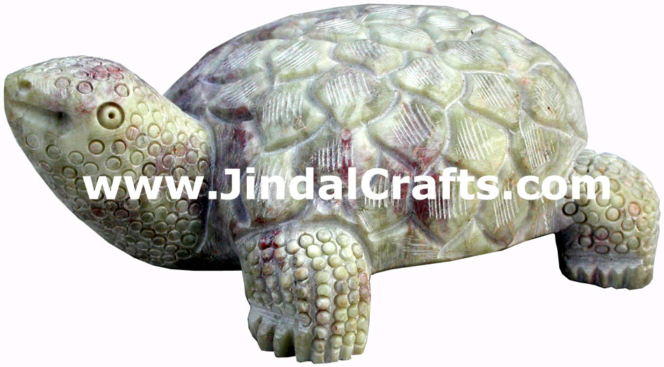 Turtle Figure - Hand Carved Indian Art Craft Handicraft Fung Shui Home Decor
