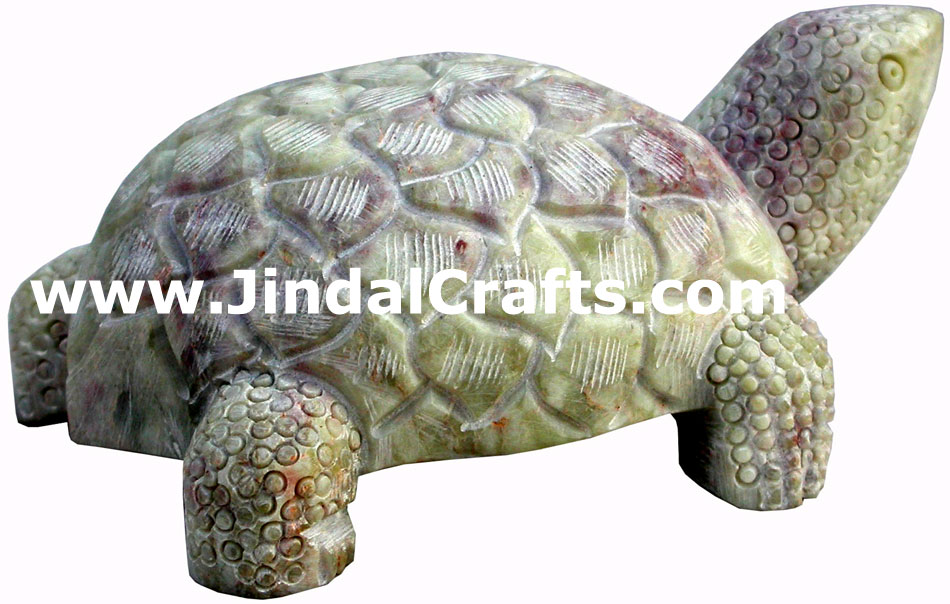 Turtle Figure - Hand Carved Indian Art Craft Handicraft Fung Shui Home Decor