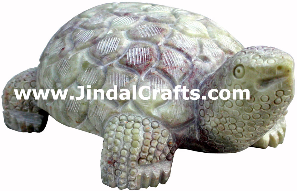 Turtle Figure - Hand Carved Indian Art Craft Handicraft Fung Shui Home Decor