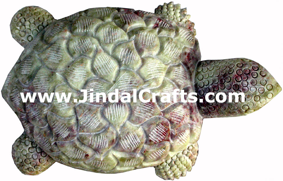 Turtle Figure - Hand Carved Indian Art Craft Handicraft Fung Shui Home Decor